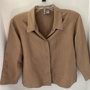 Voice Vintage linen top/jacket, size XL, beige